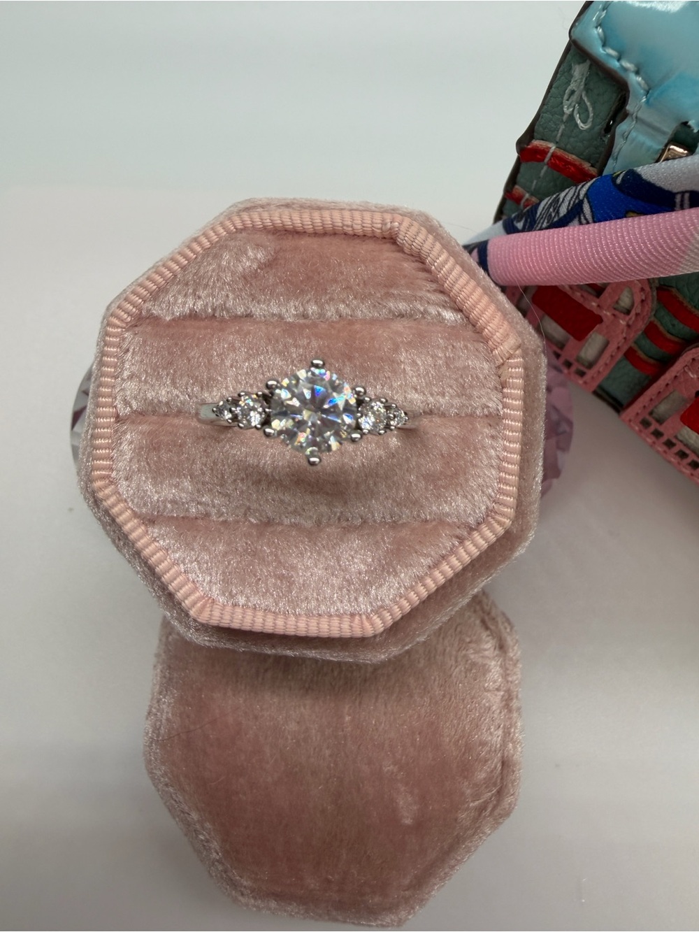 Silver-plated high quality Moussentie ring